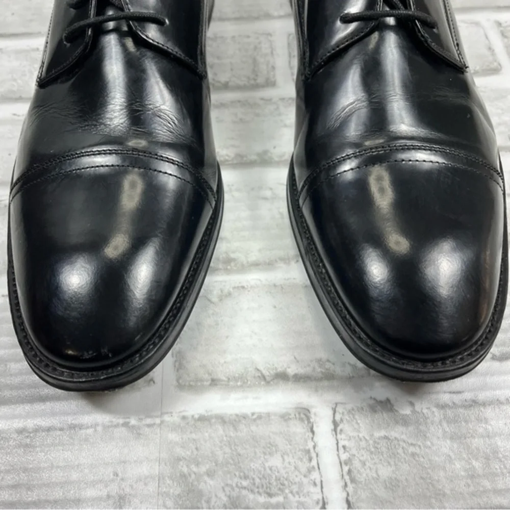 Kenneth Cole All Gathered ED Men’s Size 11.5 Black Leather Captoe Oxford Shoes